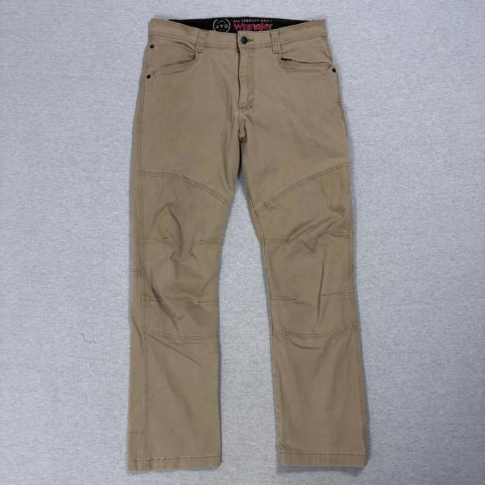 Wrangler ATG Outdoor Utility Pant Size 34x32 Khaki Reinforced Knees